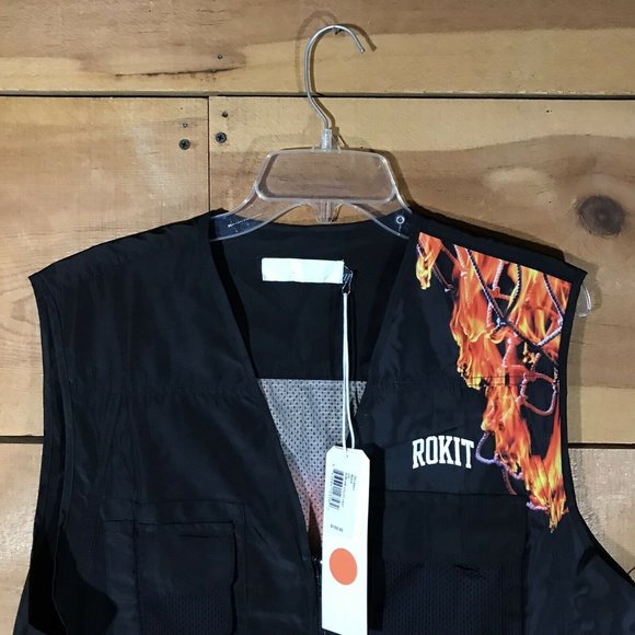 NWT Rokit Sublime Utility Vest Shirt Mens Size Large 391-8401 Pockets Fire Hoop - Picture 2 of 12